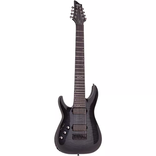 Schecter Guitar Research Hellraiser Hybrid C-8 8-String Left-Handed Electric Guitar Transparent Black Burst