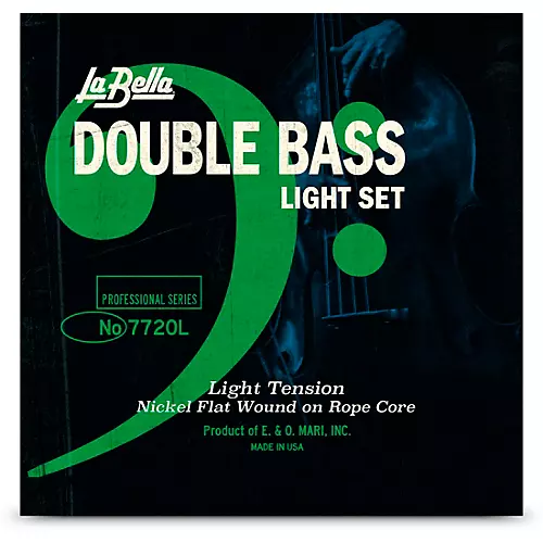 LaBella Double Bass Nickel Flat Wound on Rope Core String Set Medium