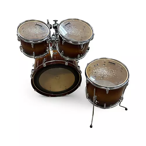Used Yamaha 4 Piece Tour Custom Brown Sunburst Drum Kit Brown Sunburst