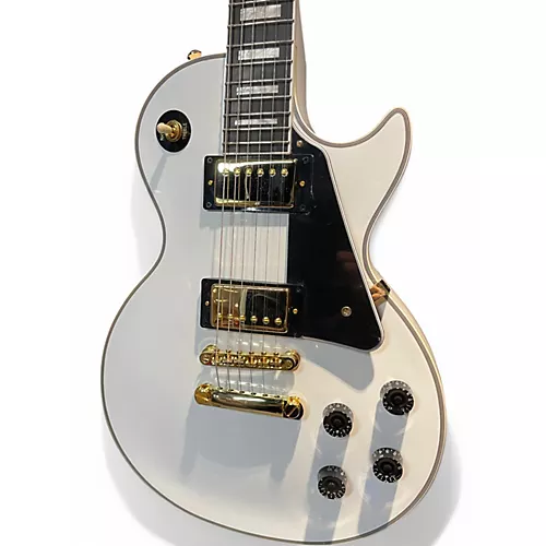 Used Epiphone Les Paul Custom Tuxedo White Solid Body Electric Guitar Tuxedo White