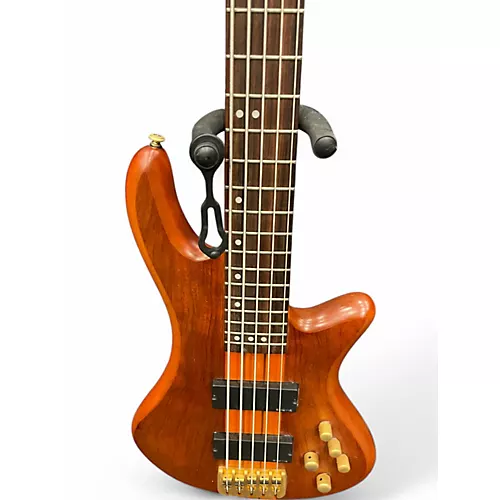 Used Schecter Guitar Research Stiletto Studio 5 String Worn Natural Electric Bass Guitar Worn Natural