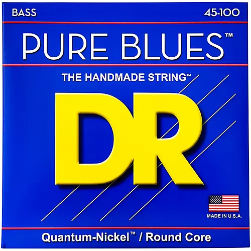 DR Strings PURE BLUES Medium-Lite 4-String Bass Strings (45-100)