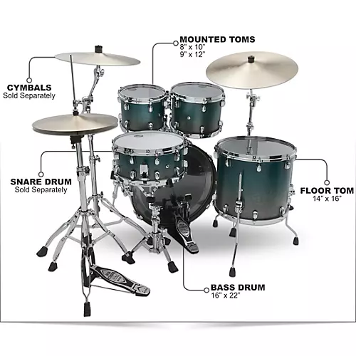 TAMA Starclassic Walnut/Birch 4-Piece Shell Pack With 22