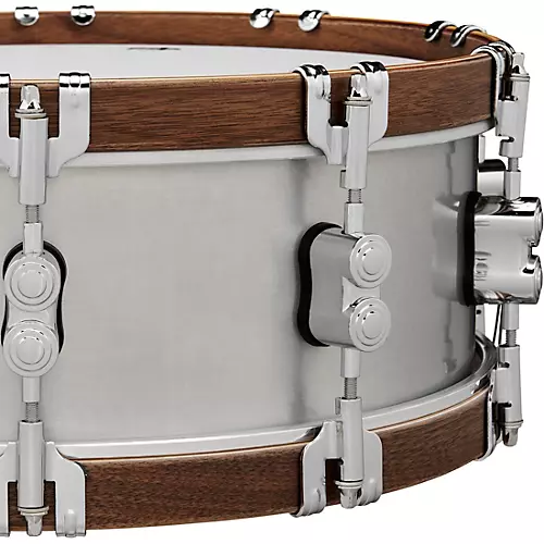 PDP by DW Concept Select Aluminum Snare Drum With Walnut Hoops 14 x 5 in. Aluminum