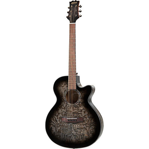 Mitchell MX430QAB Exotic Series Acoustic-Electric Midnight Black Edge Burst