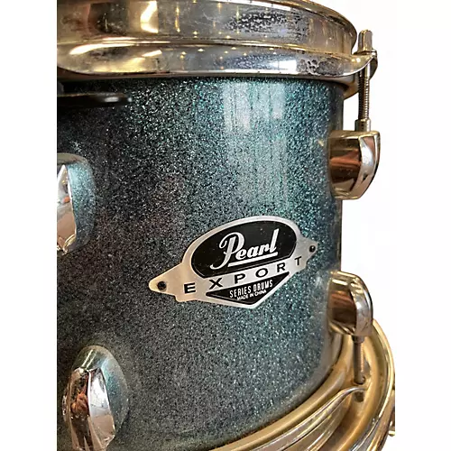 Used Pearl 4 Piece Export Aqua Blue Drum Kit Aqua Blue