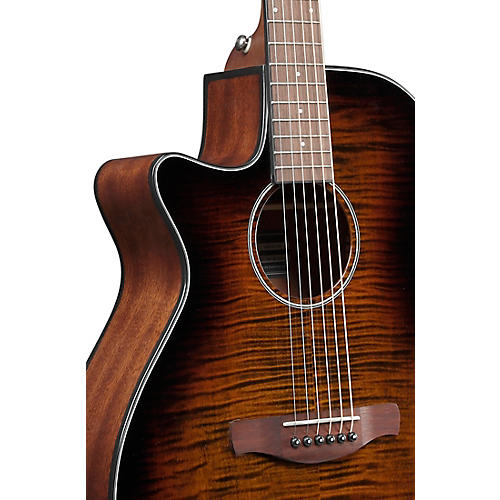 Ibanez AEG70L AEG Left-Handed Grand Concert Acoustic-Electric Guitar Tiger Burst High Gloss
