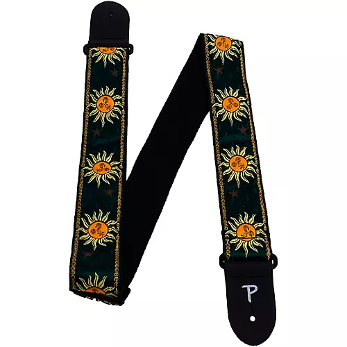 Perri's Premium Jacquard Guitar Strap Teal Suns 2 in.