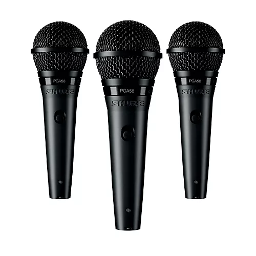 Shure PGA58 3-Pack Mic and Stand Kit