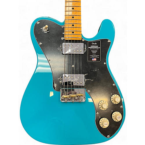 Used Fender American Professional Telecaster Deluxe Miami Blue Solid Body Electric Guitar Miami Blue