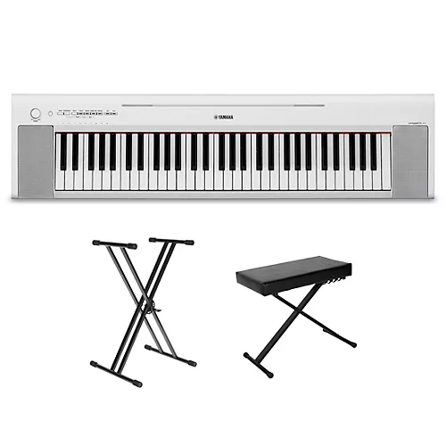 Yamaha Piaggero NP-15 61-Key Portable Keyboard With Power Adapter Black Essentials Package
