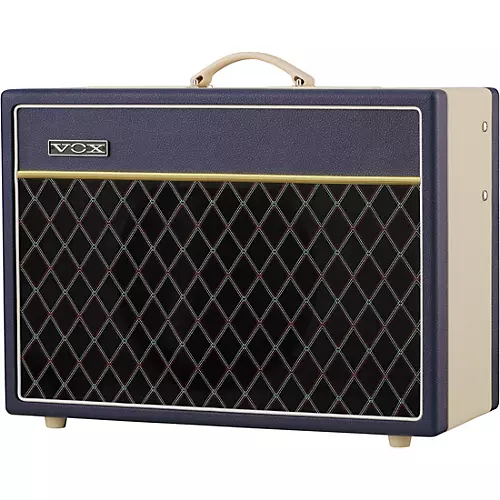 VOX VOX AC15 Custom 15W 1x12 Limited-Edition Tube Guitar Combo Amp w/ KORG Pitchblack X Pedal Tuner Blue/Cream