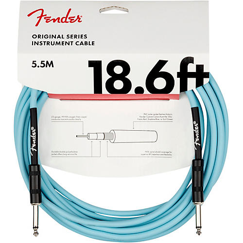 Fender Original Series Limited-Edition Instrument Cable 18.6 ft. Sonic Blue 2-Pack