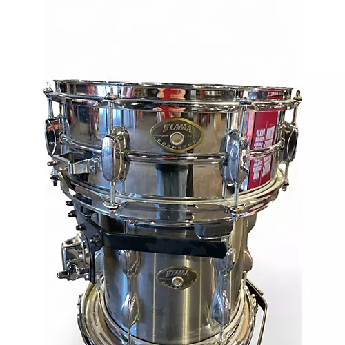 Used TAMA 4 Piece Rockstar Chrome Silver Drum Kit Chrome Silver