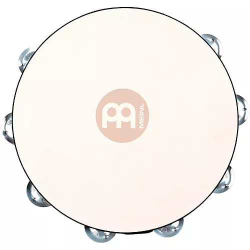 MEINL Goat-Skin Wood Tambourine Two Rows Aluminum Jingles African Brown