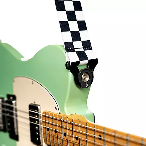 D'Addario 50MM Skater Checkerboard Auto Lock - Black and White