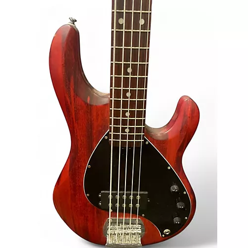 Used Sterling by Music Man stingray 5 Crimson Red Trans Electric Bass Guitar Crimson Red Trans