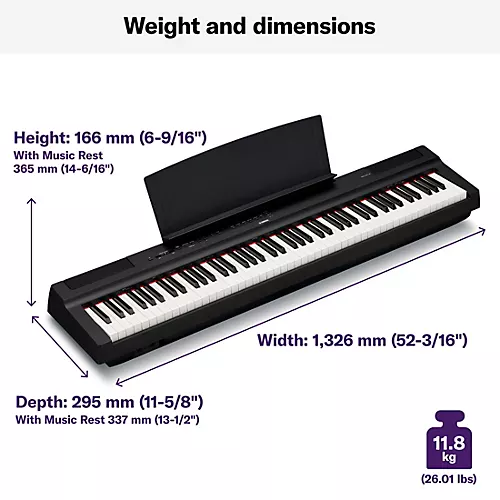 Yamaha P-125 Digital Piano Black 88 Key