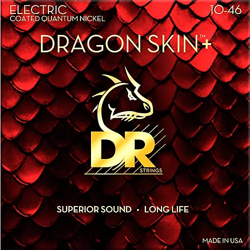 DR Strings Dragon Skin+ Coated Accurate Core Technology 6-String Nickel Electric Guitar Strings 10 - 52