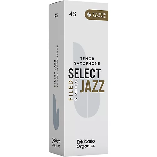 D'Addario Woodwinds Select Jazz, Tenor Saxophone Reeds - Filed,Box of 5 4H
