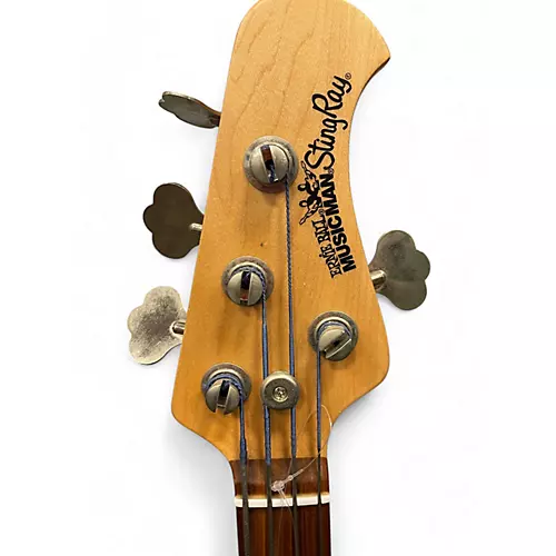Used Ernie Ball Music Man sting ray 4 h f Yellow Electric Bass Guitar Yellow