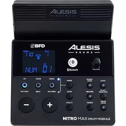 Alesis Nitro Max 8-Piece Electronic Drum Set With Bluetooth and BFD Sounds Red