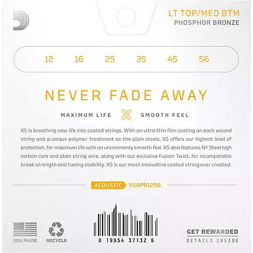 D'Addario XS Acoustic Phosphor Bronze Strings Light Plus (12.5 - 54)