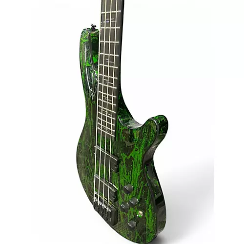 Used Schecter Guitar Research C4 SILVER MOUNTAIN TOXIC VENOM Electric Bass Guitar TOXIC VENOM