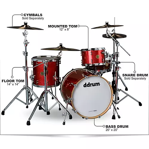 ddrum Dios 3-Piece Shell Pack Satin Black