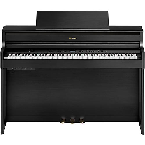 Roland HP704 Digital Upright Piano With Bench Polished Ebony