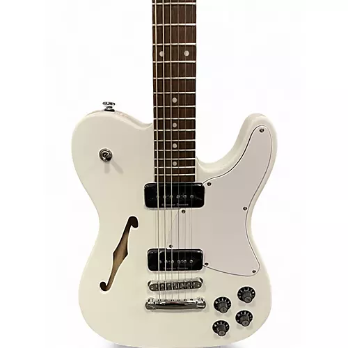 Used Fender JA90 Jim Adkins Thinline Telecaster WHITE Hollow Body Electric Guitar WHITE