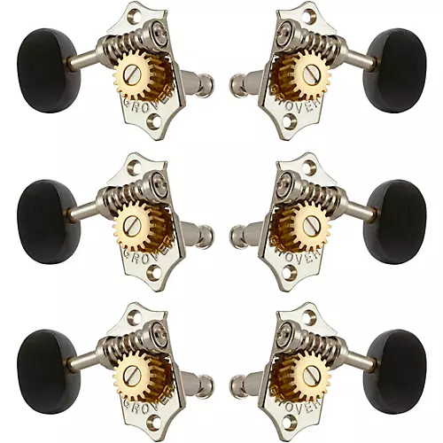 Grover Sta-Tite With 18:1 Gear Ratio 97-18 Series Ebony Button Tuning Machines Gold