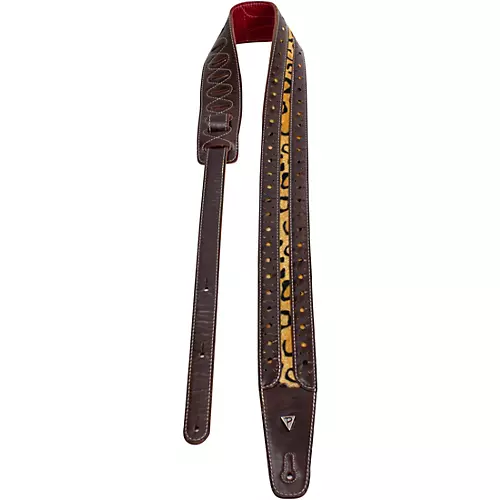 Perri's Italian Leather Guitar Strap Oxford - Blk/Teal 2.5 in.