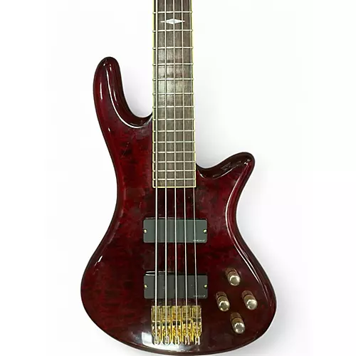 Used Schecter Guitar Research Diamond Series Stiletto Elite 5 Amber Electric Bass Guitar Amber