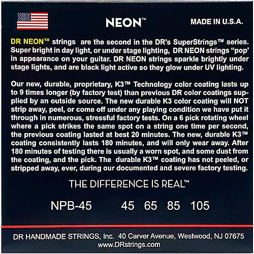 DR Strings NEON Hi-Def Pink Bass SuperStrings Medium 4-String