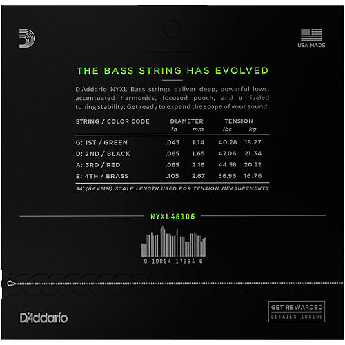 D'Addario NYXL4095 Gauge NPS Long-Scale Bass Strings