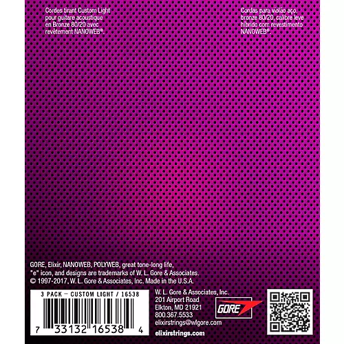 Elixir BONUS PACK! 80/20 Bronze Custom Light Acoustic Guitar Strings With NANOWEB Coating