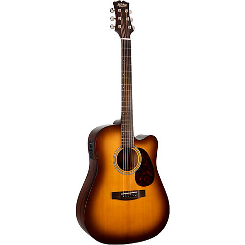 Mitchell T311CE Solid Spruce Top Dreadnought Mahogany Acoustic-Electric Guitar Edge Burst