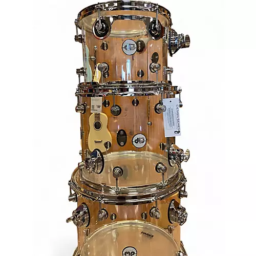 Used DW 8 Piece Design Series Acrylic Clear Drum Kit Clear