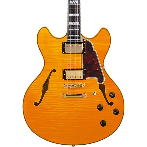 D'Angelico Excel Series DC Semi-Hollow Electric Guitar With USA Seymour Duncan Humbuckers and Stopbar Tailpiece Vintage Natural