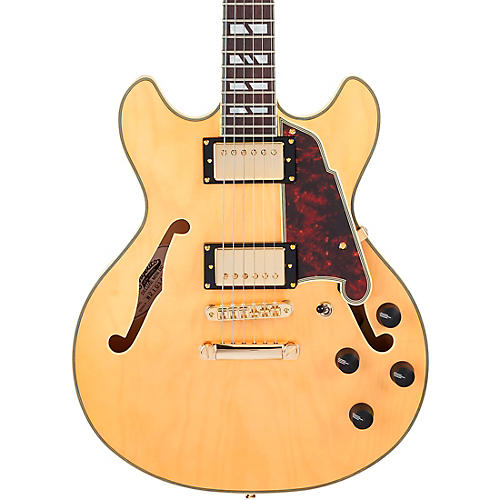 D'Angelico Deluxe Mini DC Semi-Hollow Electric Guitar Satin Trans Wine
