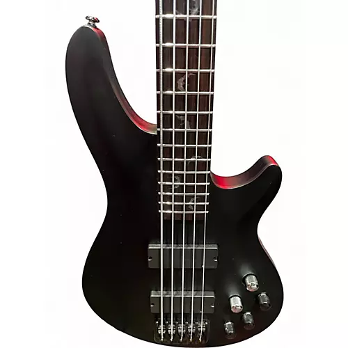 Used Schecter Guitar Research Damien Elite 5 String Black Electric Bass Guitar Black