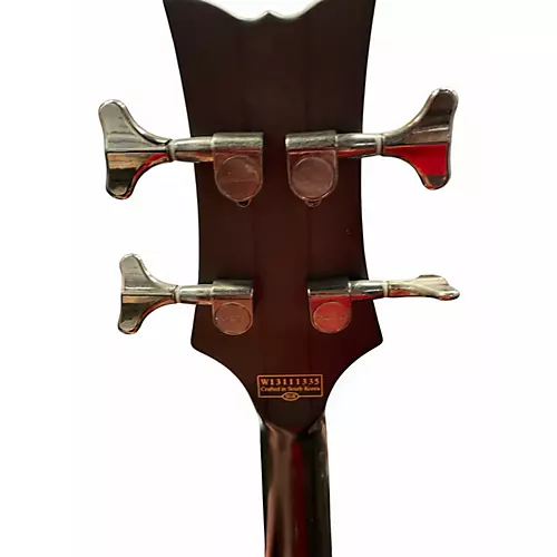 Used Schecter Guitar Research stiletto studio 4 see thru black satin Electric Bass Guitar see thru black satin