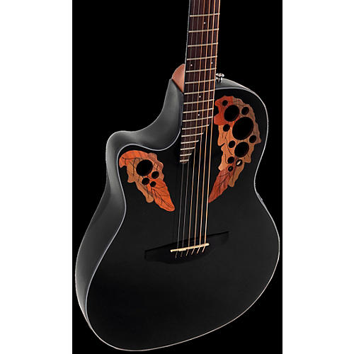 Ovation CE44L Celebrity Series Elite Mid-Depth Left-Handed Acoustic-Electric Guitar Black