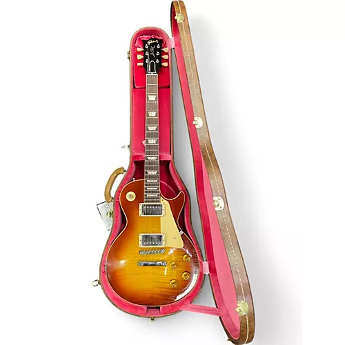 Used Gibson 1959 Reissue Murphy Aged Les Paul Sunrise Tea Burst Solid Body Electric Guitar Sunrise Tea Burst