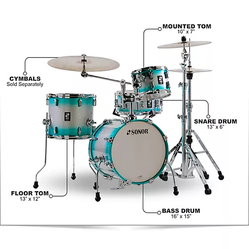 SONOR AQ2 Safari Maple 4-Piece Shell Pack Transparent Black