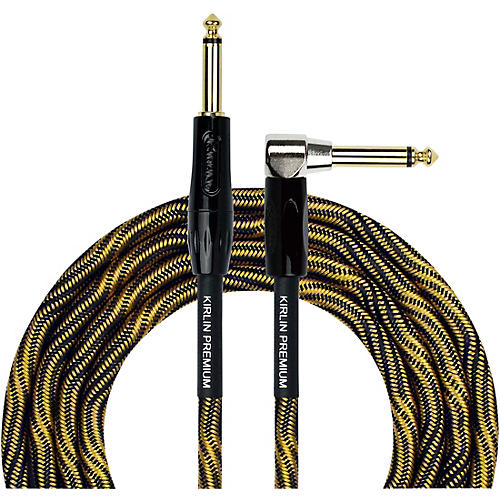 Kirlin IWB Black/Gold Woven Instrument Cable 1/4