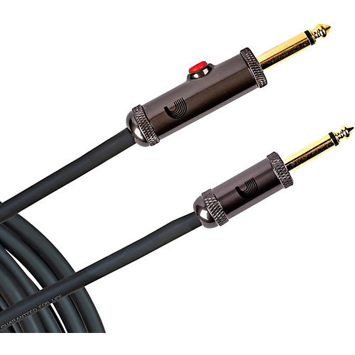 D'Addario Circuit Breaker Instrument Cable With Latching Cut-Off Switch, Straight Plug 20 ft. Black