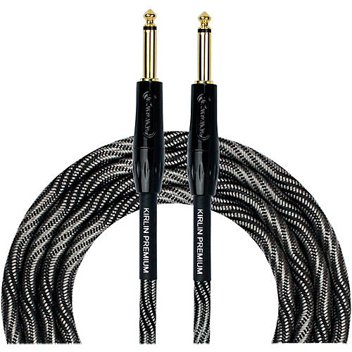Kirlin IWB Black/White Woven Instrument Cable 1/4
