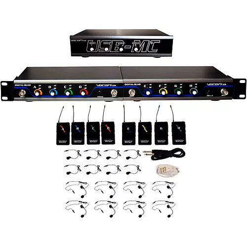 VocoPro USB-PLAY-8 8-Channel Wireless Microphone/USB Interface Package, 902-927.20mHz